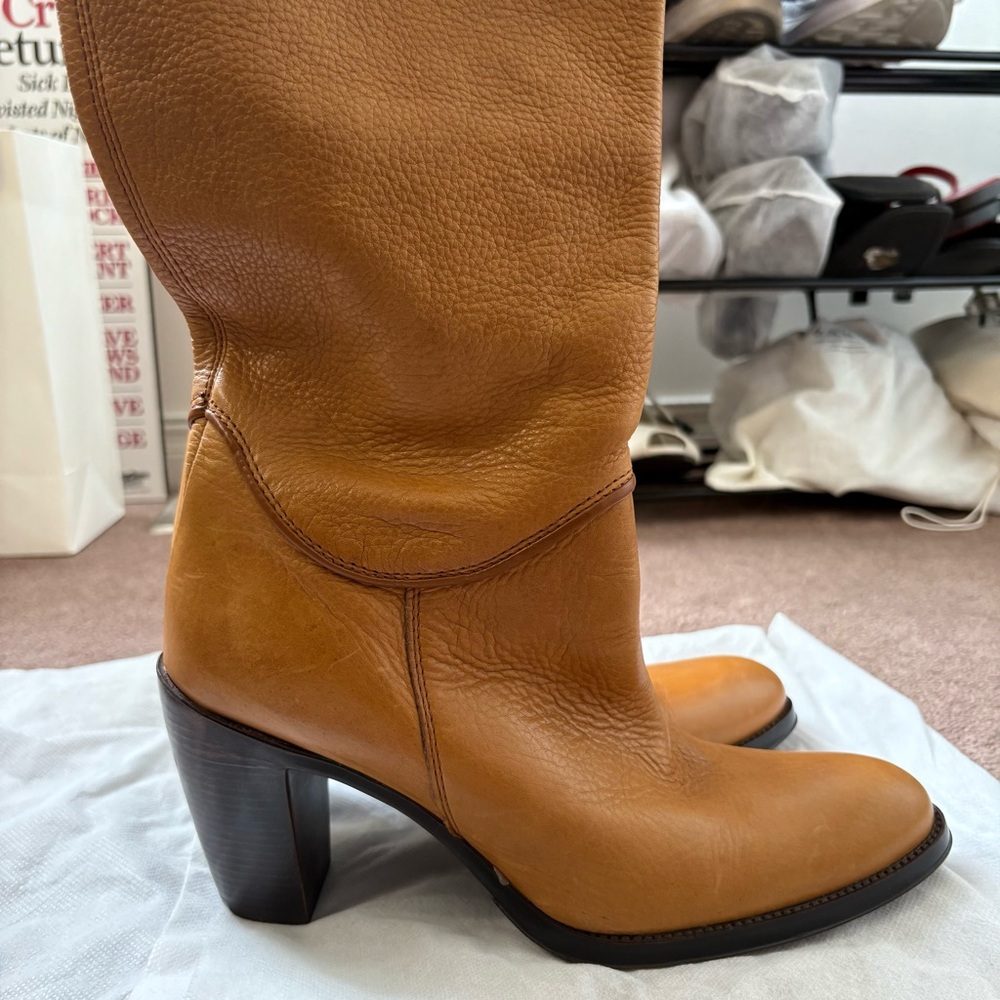 Women's Tan Genuine Leather Boots